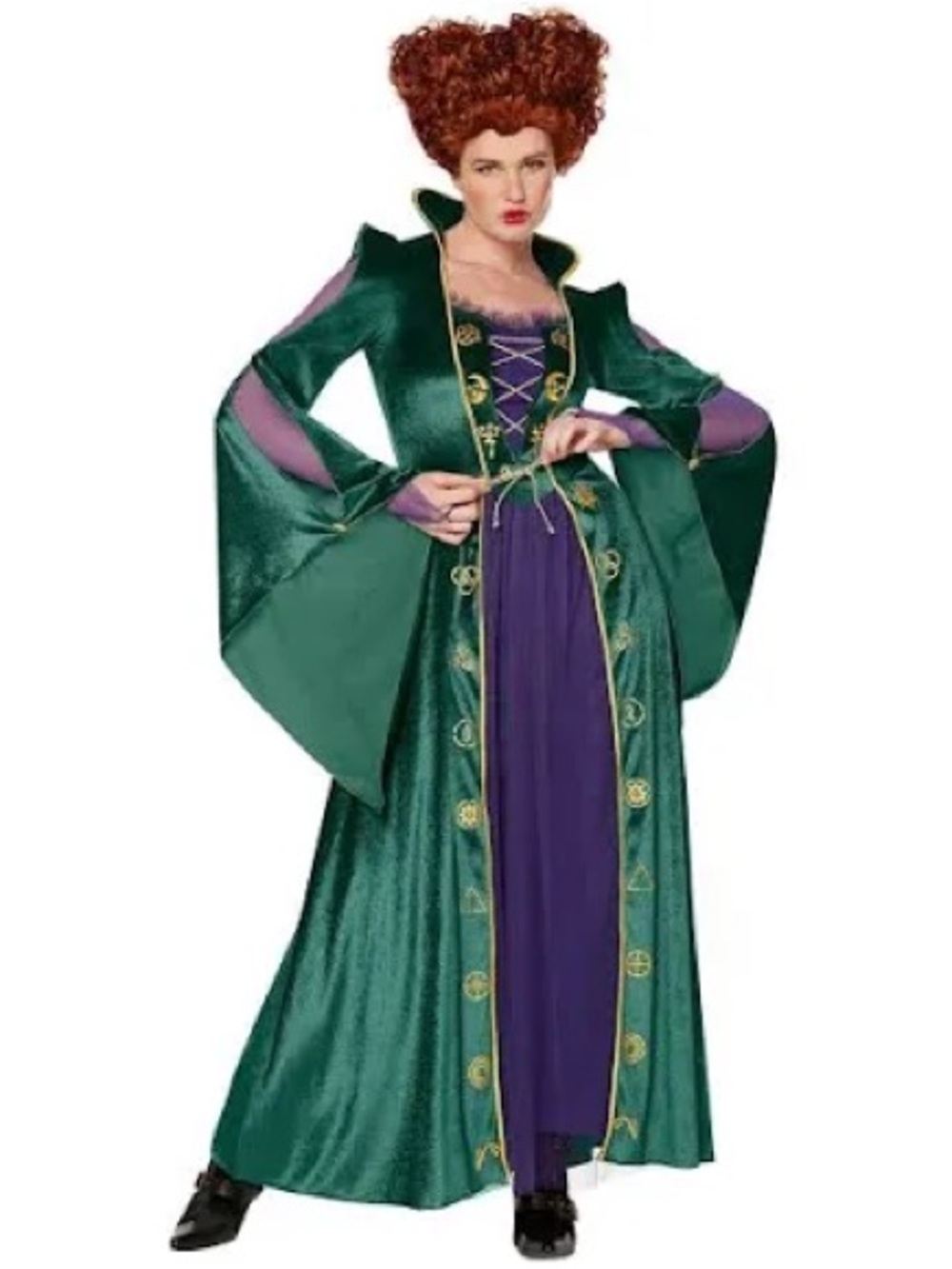 Disney Green and Purple Enchanted Witch Dress with Gold Accents